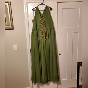 Olive GreenSpecial occasion dress with corset back (maybe even a maiden cosplay)